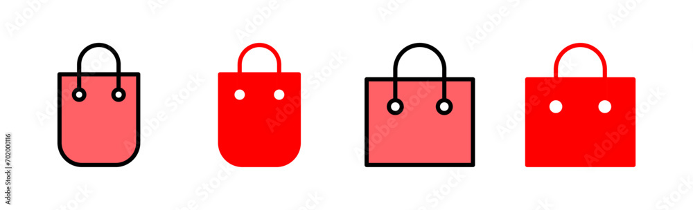Shopping bag icon set illustration. shopping sign and symbol Shopping bag icon set illustration. shopping sign and symbol