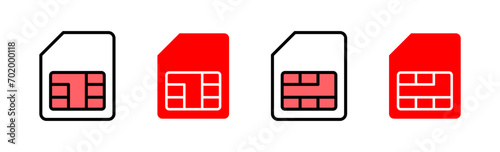 Sim card icon set illustration. dual sim card sign and symbol