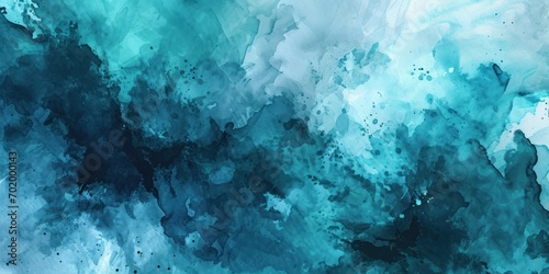 Abstract watercolor paint background by teal color blue and green with liquid fluid texture for background, banner.