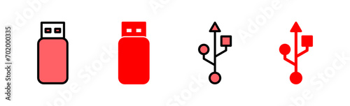 Usb icon set illustration. Flash disk sign and symbol. flash drive sign.