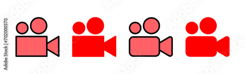Video icon set illustration. video camera sign and symbol. movie sign. cinema