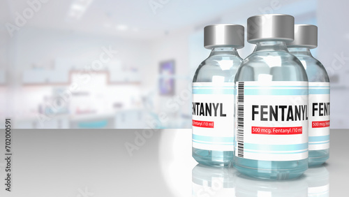 Photography The fentanyl for medicine or drug concept 3d rendering.