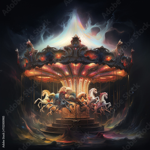 A Fantasy Carousel with Mythical Creatures