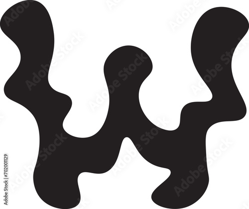 Melted Letter W Vector Icon Illustration
