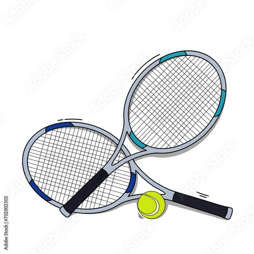 vector design illustration of tennis sport, racket and tennis ball