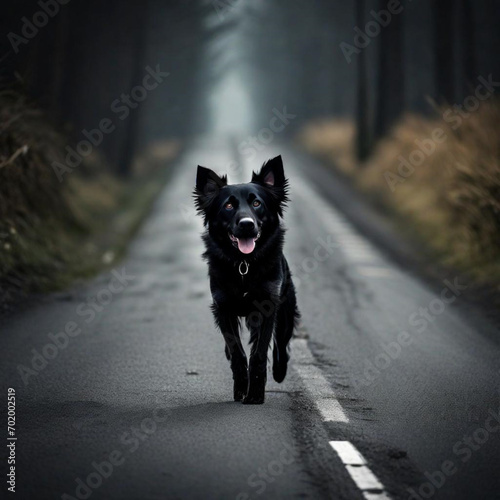 dog on the street photo