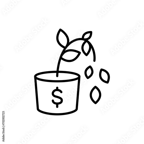 Fail investment outline icons, minimalist vector illustration ,simple transparent graphic element .Isolated on white background