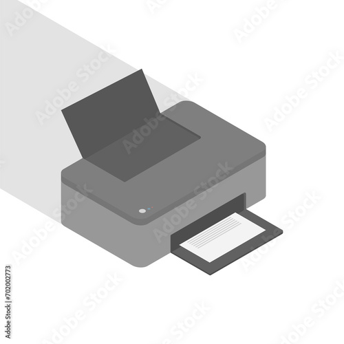 Illustration vector graphic of isolated isometric printer.