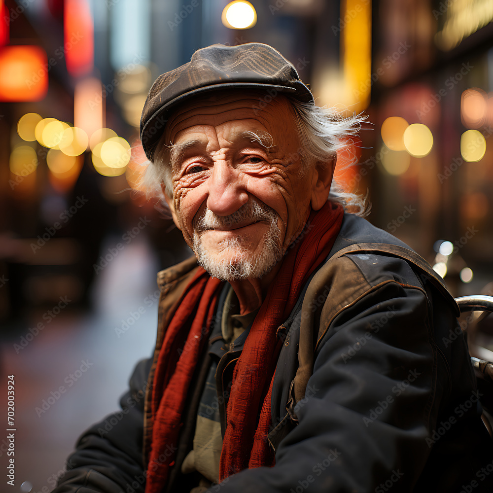 an old man in Times Square.
Generative AI.