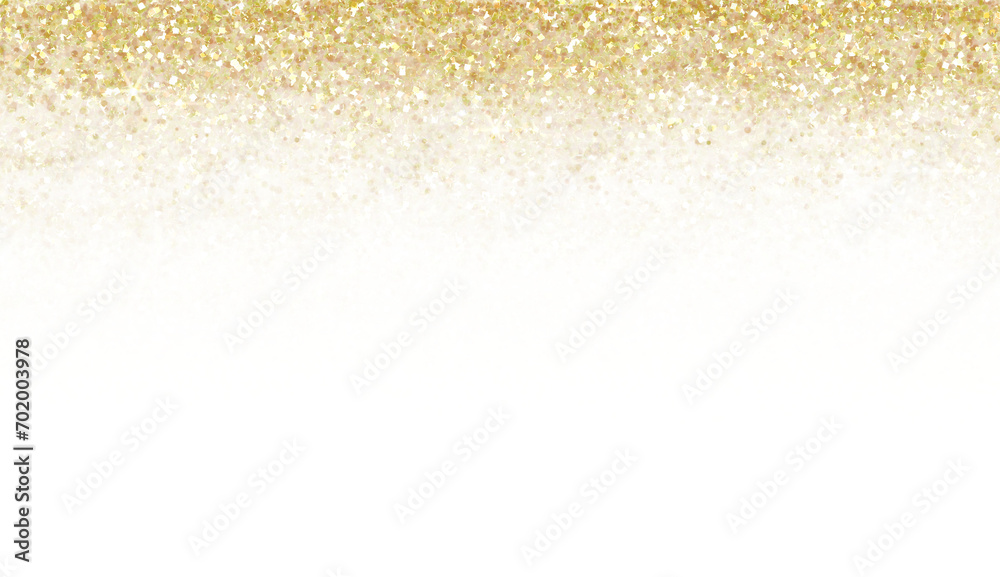 Gold glitter stary sparkles shiny frame.Golden glitter on transparent background. - obrazy, fototapety, plakaty 