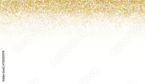 Gold glitter stary sparkles shiny frame.Golden glitter on transparent background.