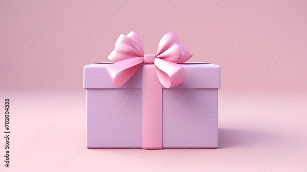 Obraz premium blank sweet pastel color present box or open gift
