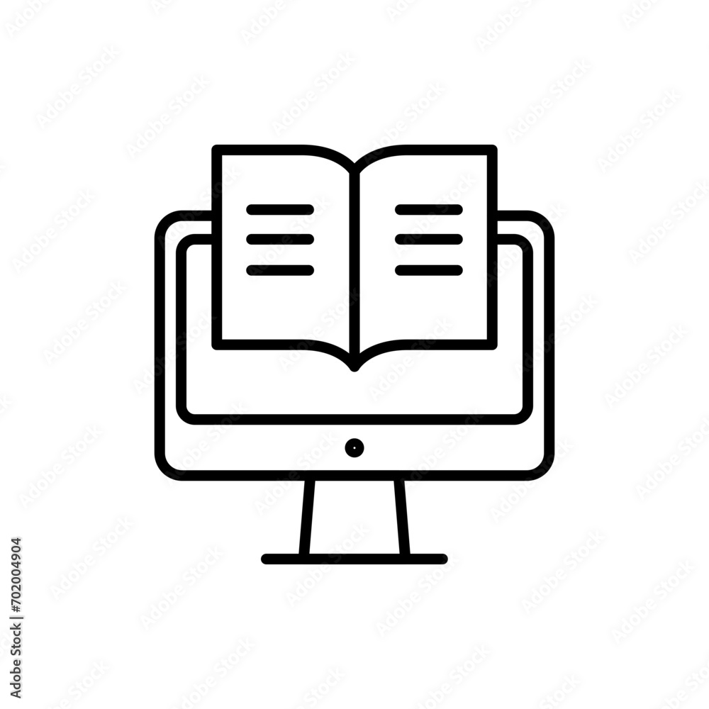 Online book outline icons, minimalist vector illustration ,simple transparent graphic element .Isolated on white background Online book outline icons, minimalist vector illustration ,simple transparent graphic element .Isolated on white background