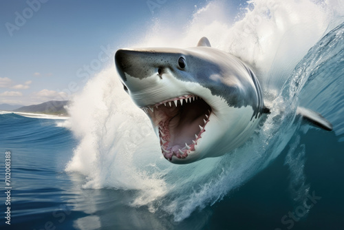 White shark ocean sea animal water predator fish blue dangerous © SHOTPRIME STUDIO