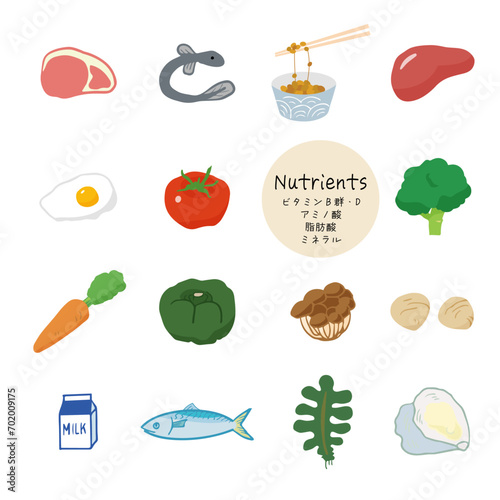 手描きのかんたんシンプルな食品イラストアイコンセット
