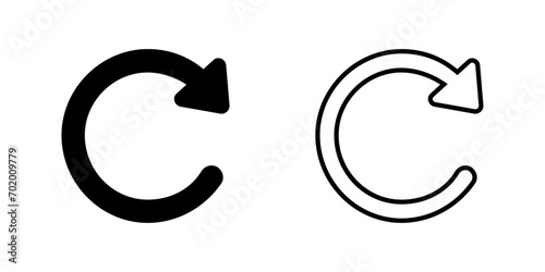 black refresh reload icon sign vector line design