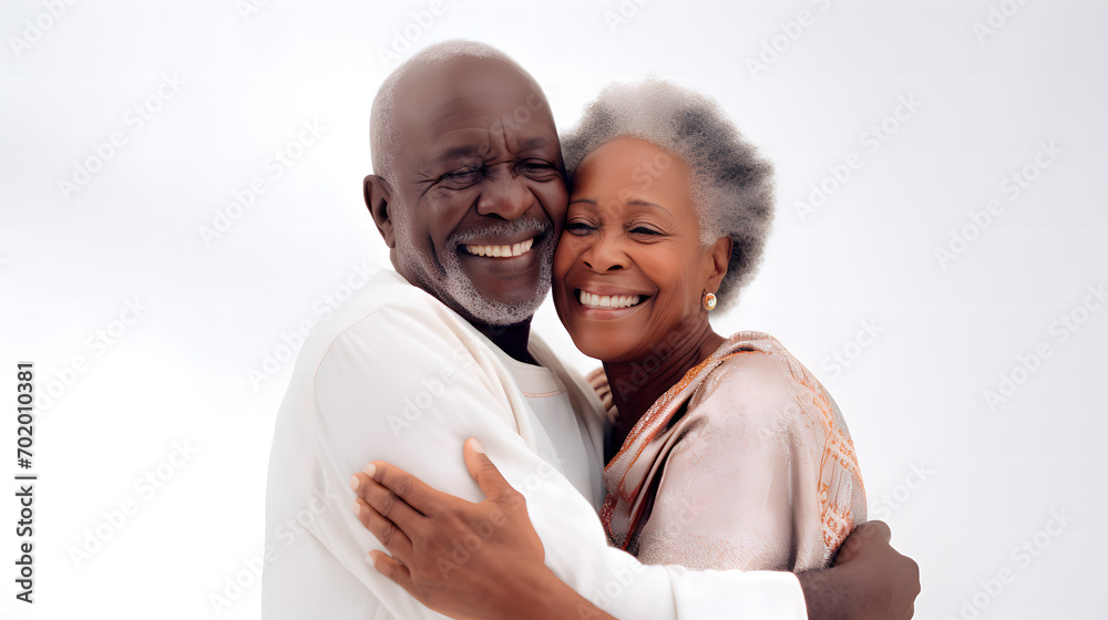 afro old couple in love, afro old couple hugging each other on a white background afro old couple in love, afro old couple hugging each other on a white background