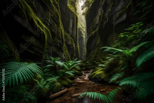 A dramatic rainforest canyon is etched by the enduring hand of time.