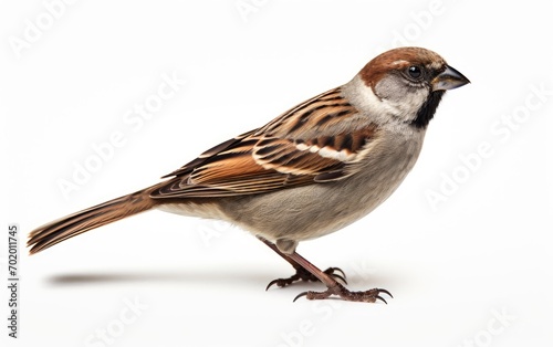 Sparrow isolated on white background.