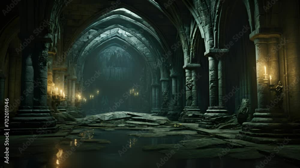 An enigmatic presence stares from the depths of an ancient crypt. An enigmatic presence stares from the depths of an ancient crypt.