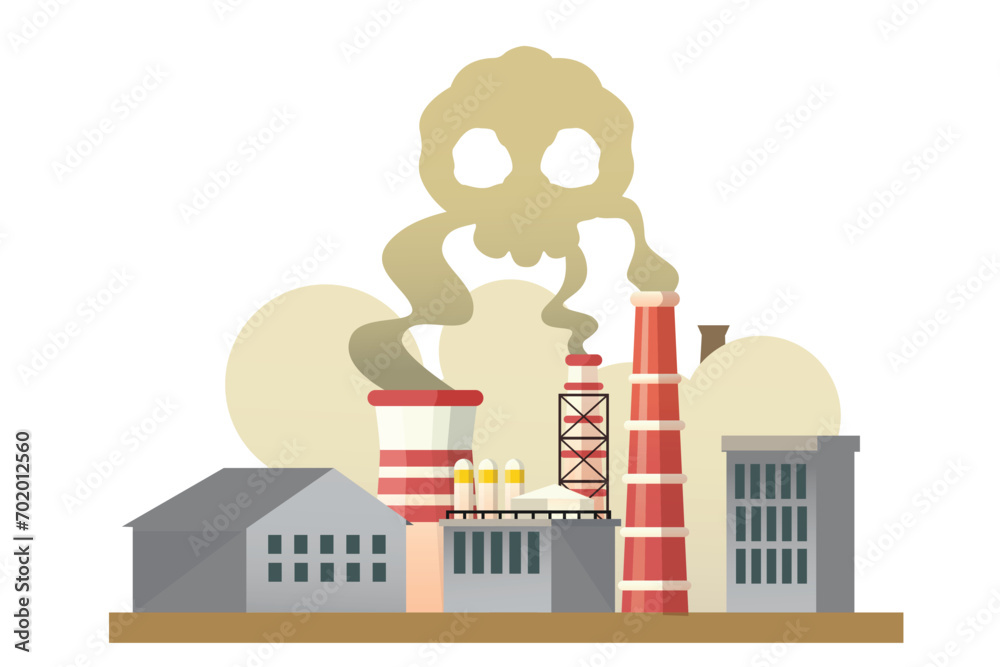 Fototapeta premium Air pollution as a result of industry waste | Pollution Illustration