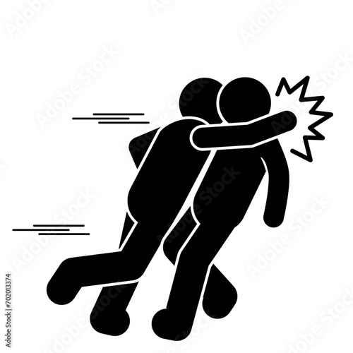 vector illustration of mixed martial arts, fighting, brawling, throwing, punching