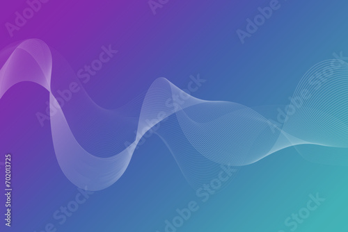Abstract wave shape on gradient vivid bright magenta blue background. Minimal futuristic design backdrop.