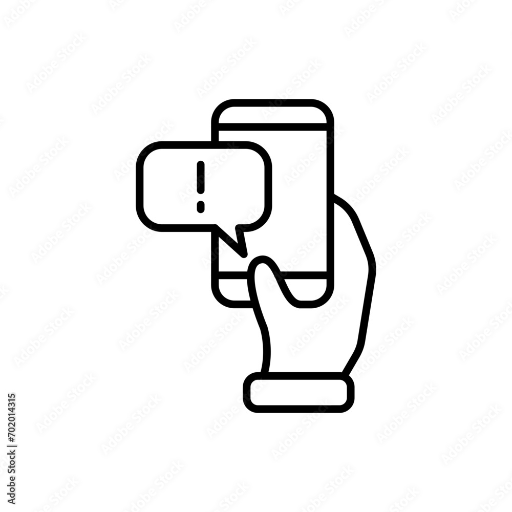 Mobile alert outline icons, minimalist vector illustration ,simple transparent graphic element .Isolated on white background Mobile alert outline icons, minimalist vector illustration ,simple transparent graphic element .Isolated on white background