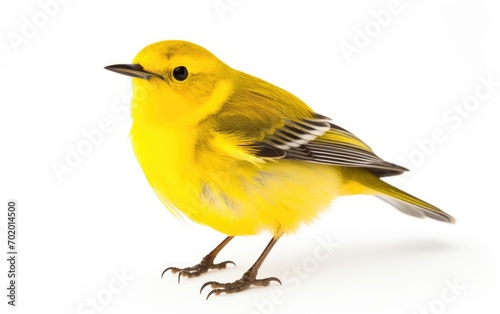 Warbler bird isolated on white background.