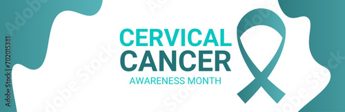 Cervical Health Awareness Month design template good for celebration usage. ribbon vector design. cervical awareness design. suit for cover, website, banner, presentation, posters. vector illustration