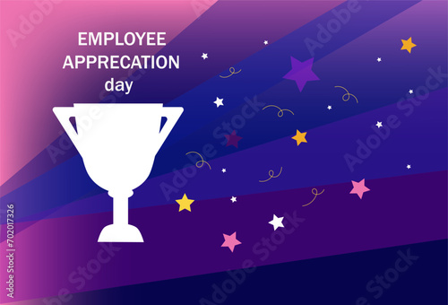 Happy National Employee Appreciation Day. Horizontal banner vector illustration flat design