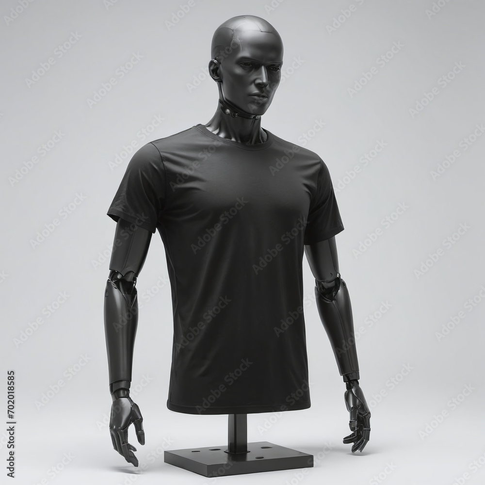 Tshirt mockup in black color. Mockup of realistic shirt with short