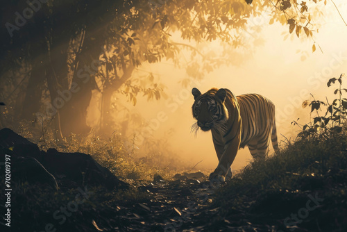 A tiger in the misty morning light © Venka