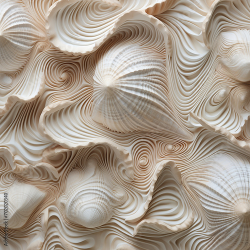 A Wavy and Ribbed Seashell Texture