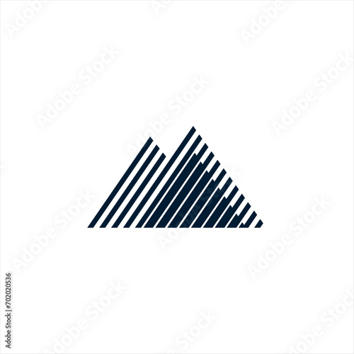 Bold And Thin Diagonal Outlines Letter Logo Design M