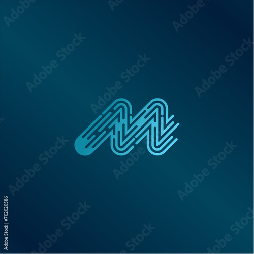 M letter logo with finger print. Creative vector design template elements for your application or corporate identity.
