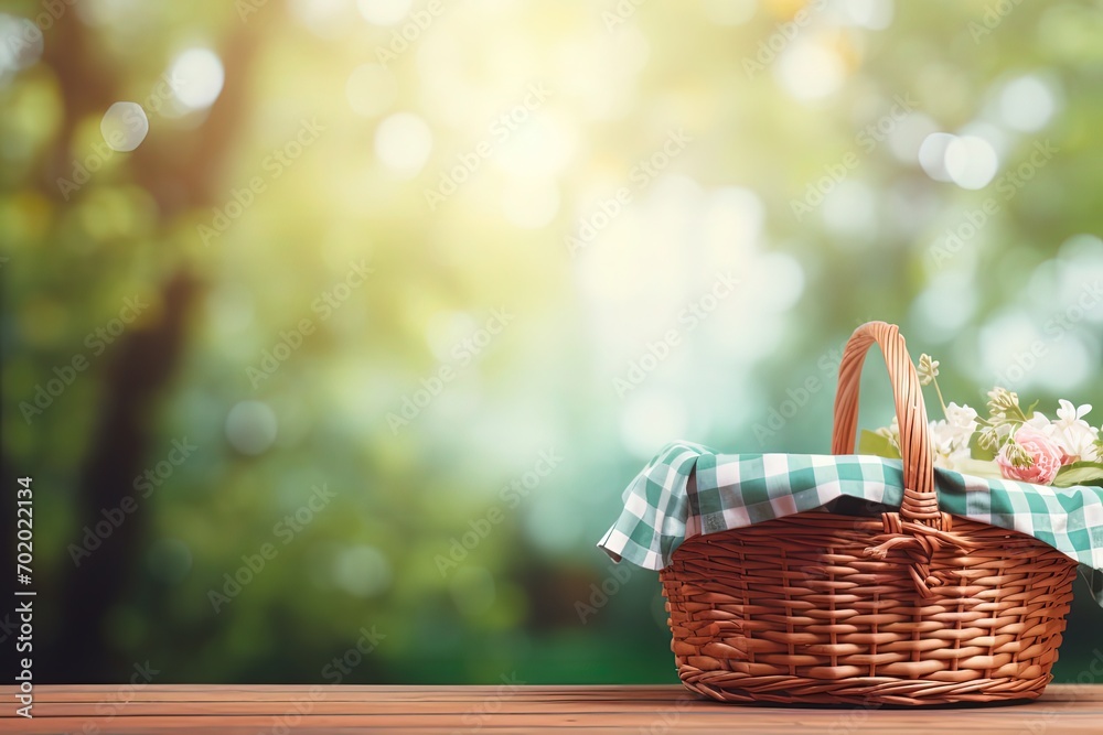 picnic basket in the garden picnic basket in the garden