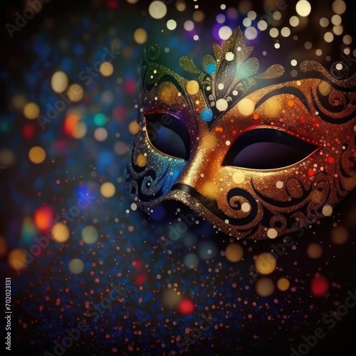 Carnival party mask with bokeh background