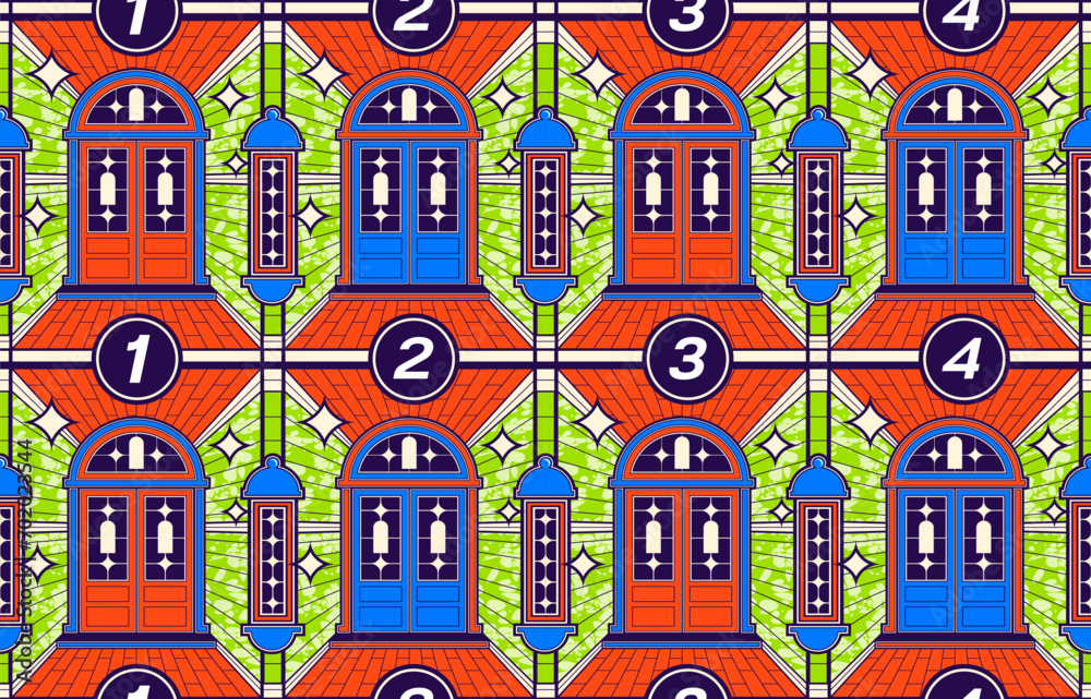 Vibrant Tribal Textile Art,  African Inspiration Meets Modern Fashion, Cultural Fusion in Art, African Inspired Textile Creations for Contemporary, pictures of doors, rooms and windows