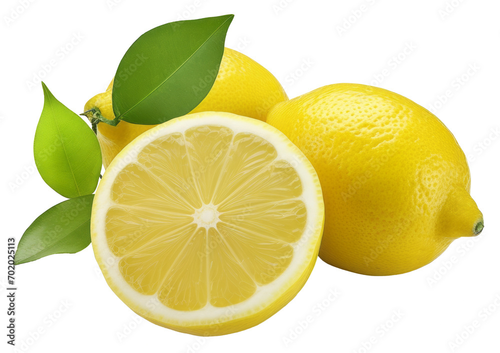 lemon isolated on transparent background