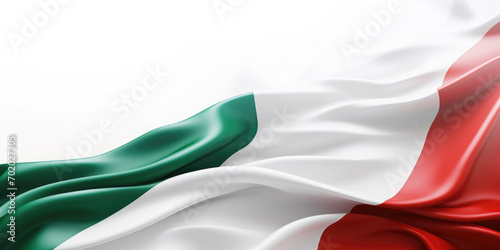 Flowing Italian Flag with Soft Folds on Light Background