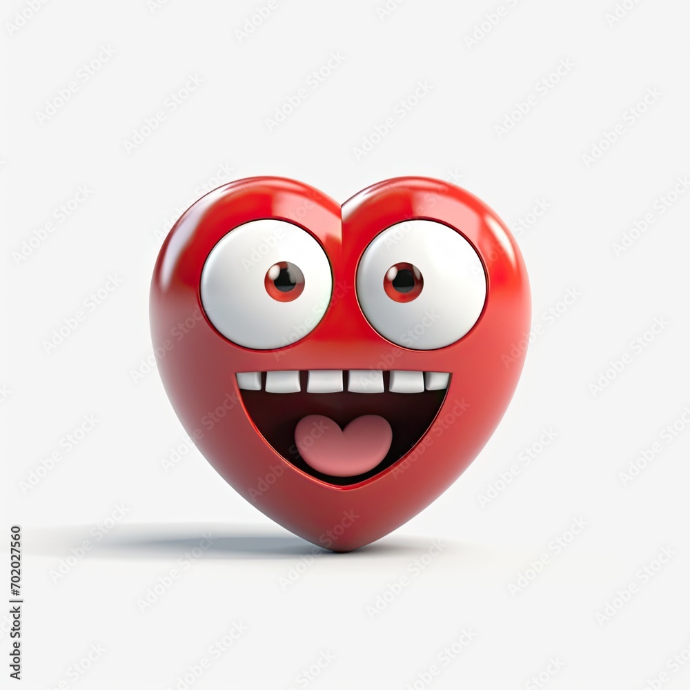 3D smiley happy heart with eyes 3D smiley happy heart with eyes
