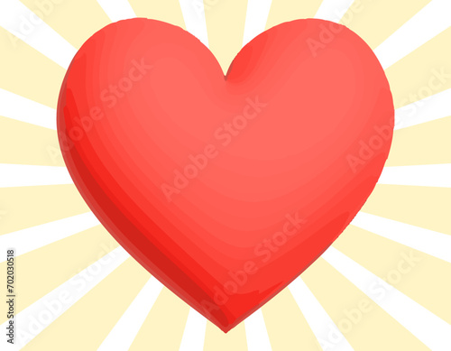 集中線の背景のハートのフレーム素材　黄