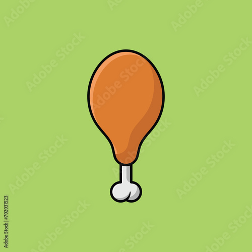 chicken thighs vector icon. flat design illustration
