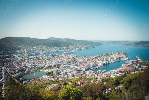 aerial view of Bergen Norway © Jon