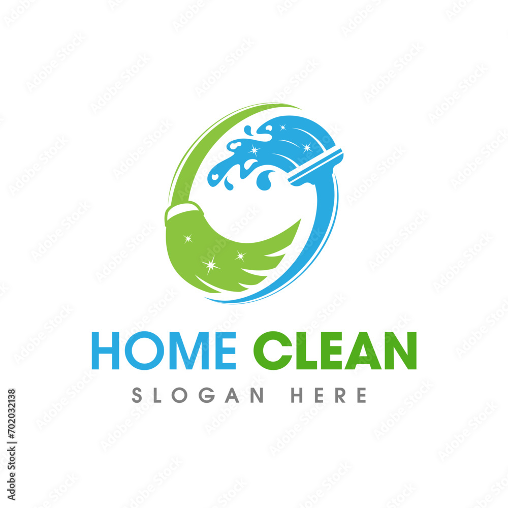 House Cleaning Service Logo Symbol Icon Design Template