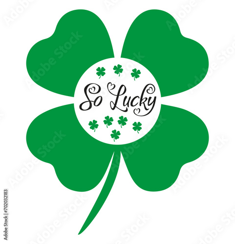 Four Leaf Irish Clover, vector illustration lucky concept flat illustration isolated on white