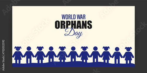 Vector illustration of World Day for War Orphans social media feed template