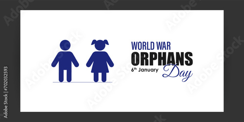 Vector illustration of World Day for War Orphans social media feed template