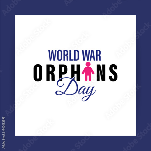 Vector illustration of World Day for War Orphans social media feed template